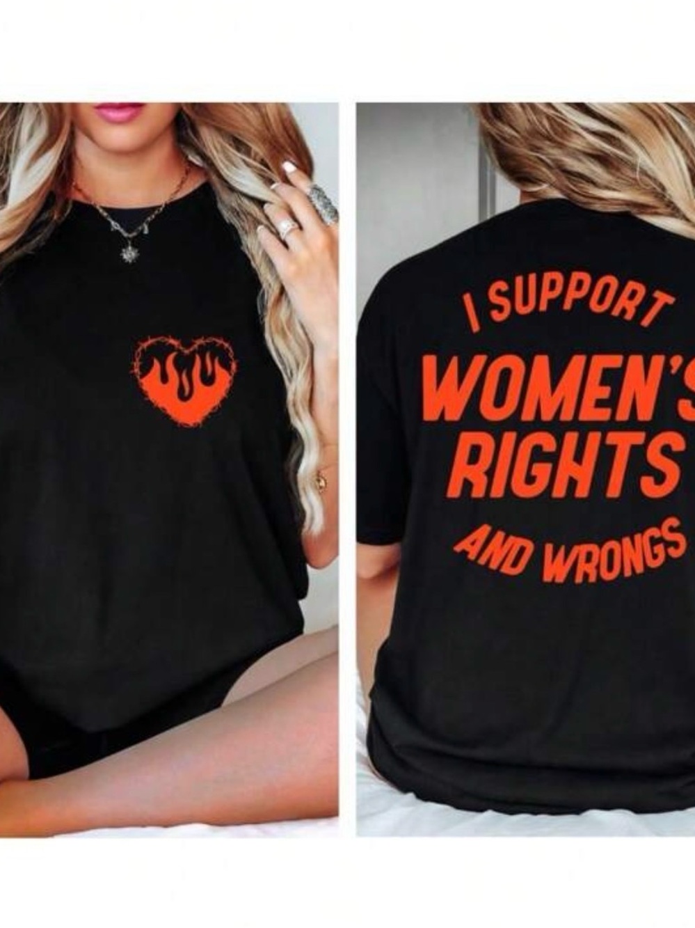 I Support Women’s Rights and Wrongs Graphic Tee in Dark Gray